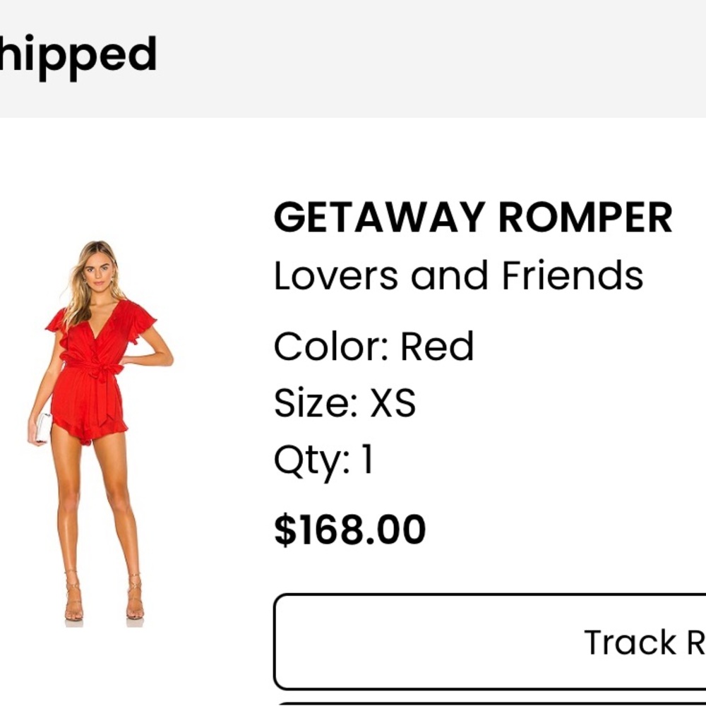 Red Lovers + friends romper